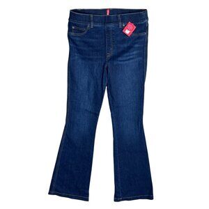 New Spanx Flare Jeans Medium M Midnight Pull-On Elastic Long Inseam 33"